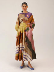 Swimmers Printed Tokyo Dress - Cord
