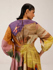 Swimmers Printed Tokyo Dress - Cord