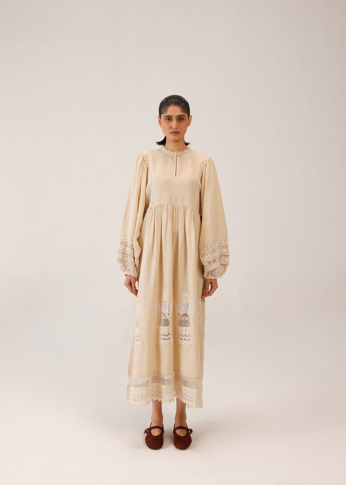 beige dress with pearls Deme By Gabriella PEARL IVORY CORSET GOWN main image 0
