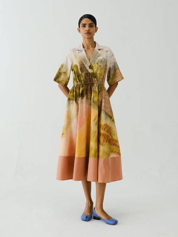 Print Blocked Dress