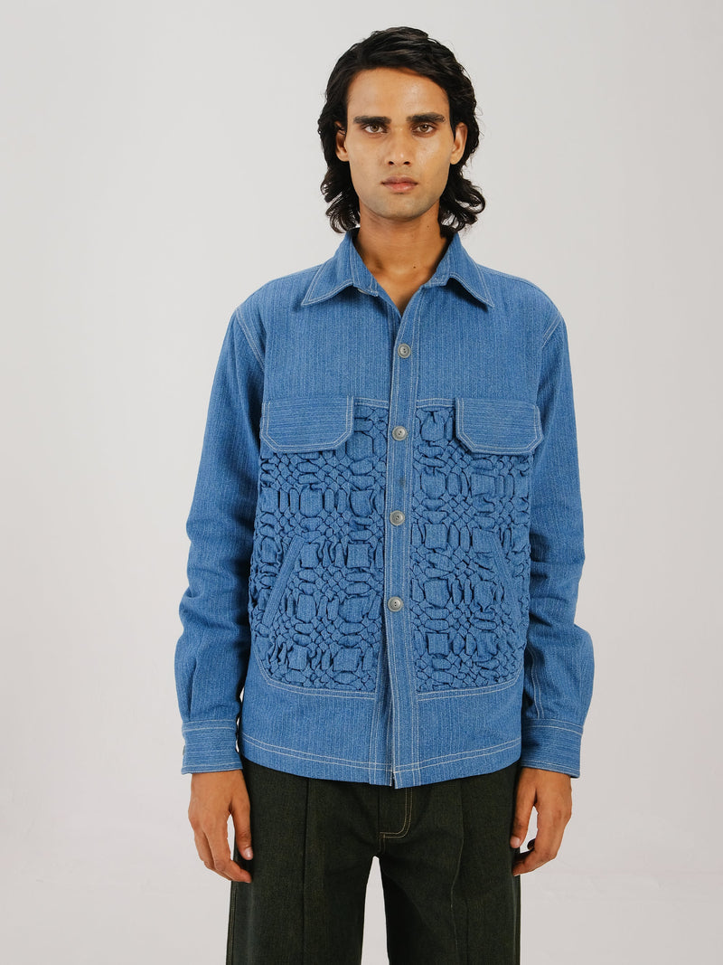 Smocked Collar Jacket