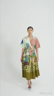 Print Blocked Dress