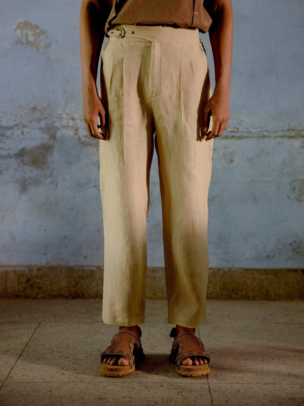 Linen Buckled Pants - CordStudio