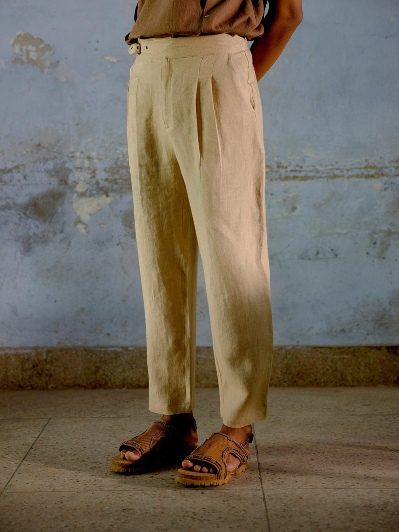 Linen Buckled Pants - CordStudio