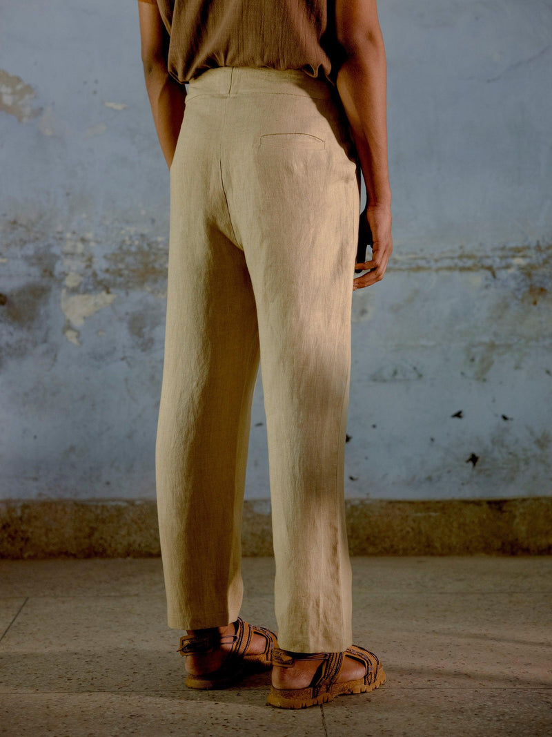 Linen Buckled Pants - CordStudio