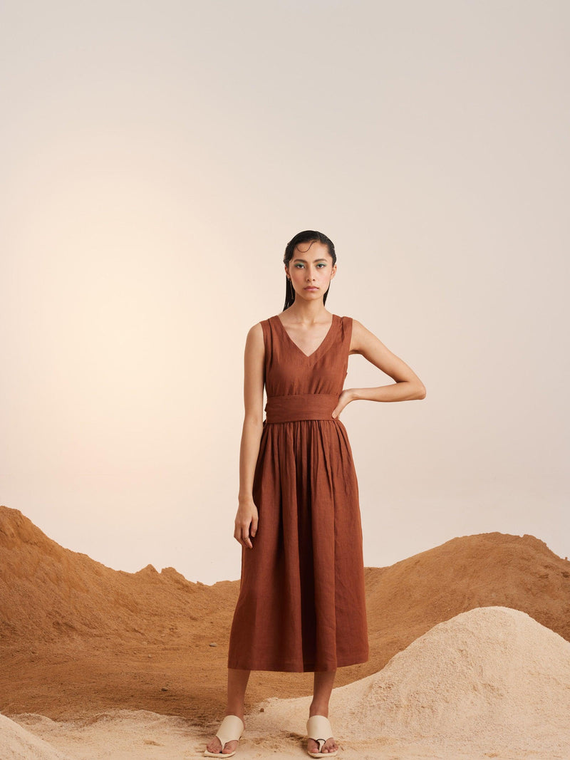 Sleeveless Linen Dress - CordStudio