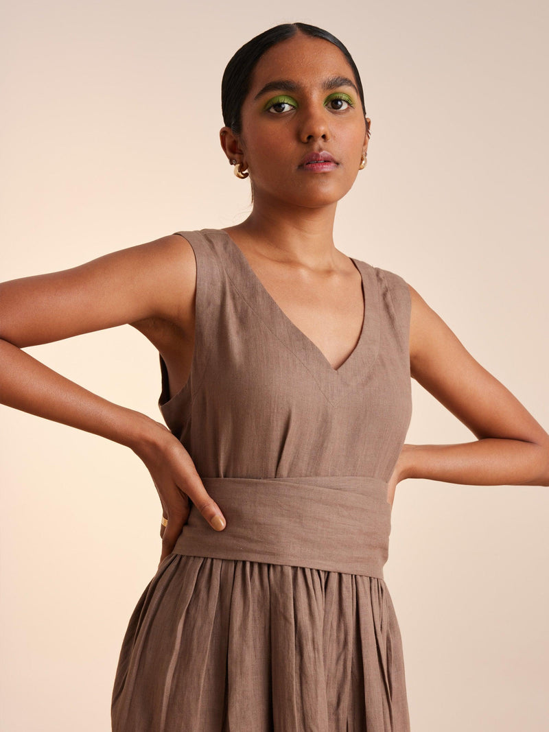 Sleeveless Linen Dress - CordStudio