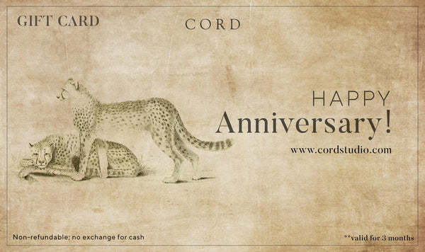 Anniversary Gift Cards - CordStudio