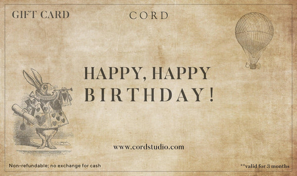 Birthday Gift Cards - CordStudio