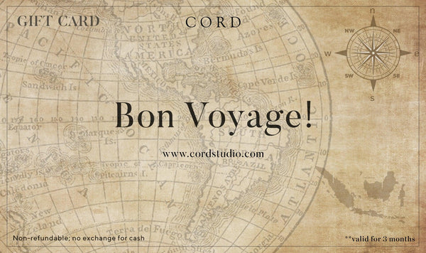 Bon Voyage Gift Cards - CordStudio