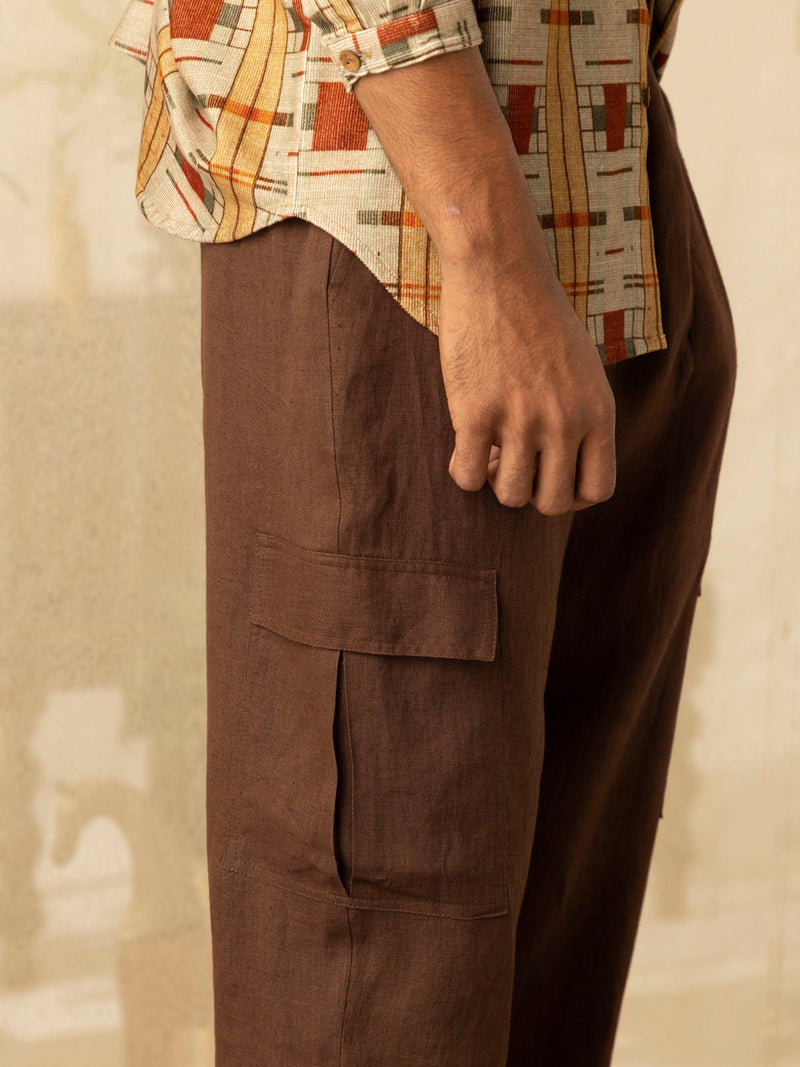 Linen Cargo Pants - CordStudio