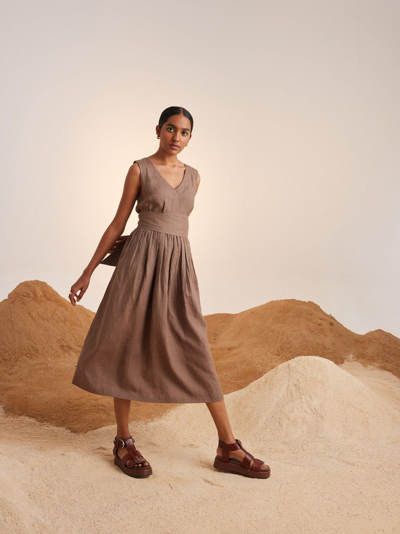 Sleeveless Linen Dress - CordStudio