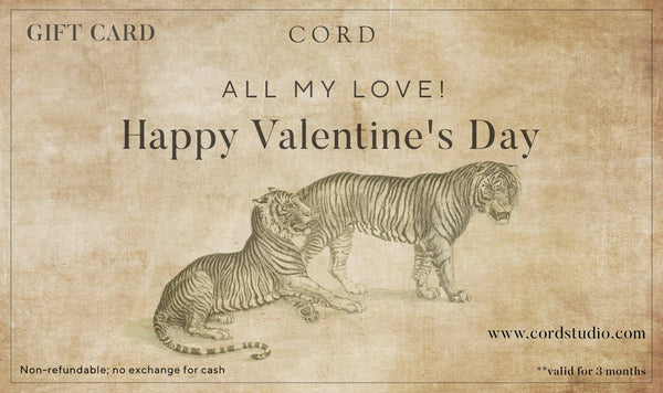 Valentine Gift Cards - CordStudio